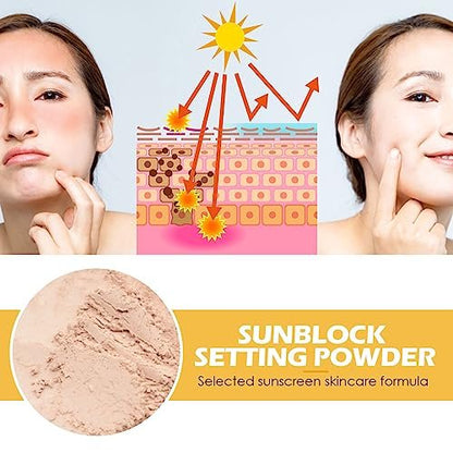 Dulele Sunscreen Setting Powder 2-Pack: SPF 50 Mineral Matte Finish Loose Face Powder, Translucent Oil Control, Minimizes Fine Lines & Pores Avelisse