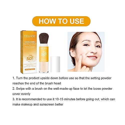 Dulele Sunscreen Setting Powder 2-Pack: SPF 50 Mineral Matte Finish Loose Face Powder, Translucent Oil Control, Minimizes Fine Lines & Pores Avelisse