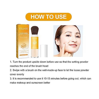 Dulele Sunscreen Setting Powder 2-Pack: SPF 50 Mineral Matte Finish Loose Face Powder, Translucent Oil Control, Minimizes Fine Lines & Pores Avelisse