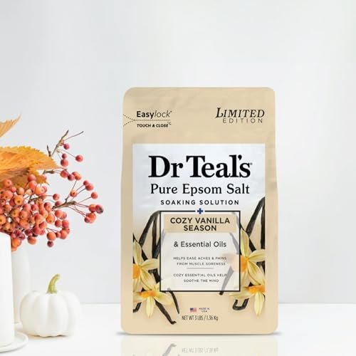 Dr Teal's Cozy Vanilla Season Comfort Pure Epsom Salt Soak and Foaming Bath Duo Pack Avelisse