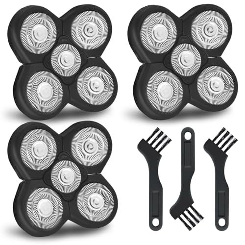 3 PCS Blades Refills for Freebird Head Shaver - 5-Blade Replacement Heads for Bald Men Freedom Grooming + 3 Cleaning Brushes Avelisse