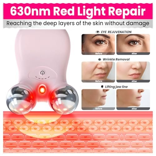 Hunvva Microcurrent Facial Device with Red Light Therapy – Lift, Tighten, and Smooth Wrinkles at Home Avelisse