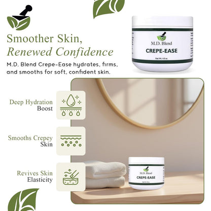 M.D. Blend Crepe-Ease Body Moisturizer – Anti-Aging Retinol Cream for Crepey Skin on Neck, Arms & Legs, Firming & Hydrating, 4 oz Avelisse