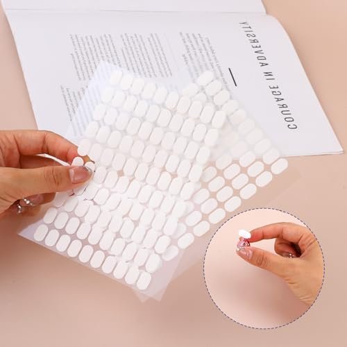 Trinkrittey 1200 Pcs False Tip Double Sided Adhesive Tapes for Nail Art Display - Pre-cut Strips for Nail Art Holder and Display Book - görsel 10