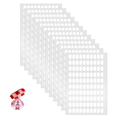 Trinkrittey 1200 Pcs False Tip Double Sided Adhesive Tapes for Nail Art Display - Pre-cut Strips for Nail Art Holder and Display Book