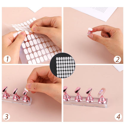 Trinkrittey 1200 Pcs False Tip Double Sided Adhesive Tapes for Nail Art Display - Pre-cut Strips for Nail Art Holder and Display Book