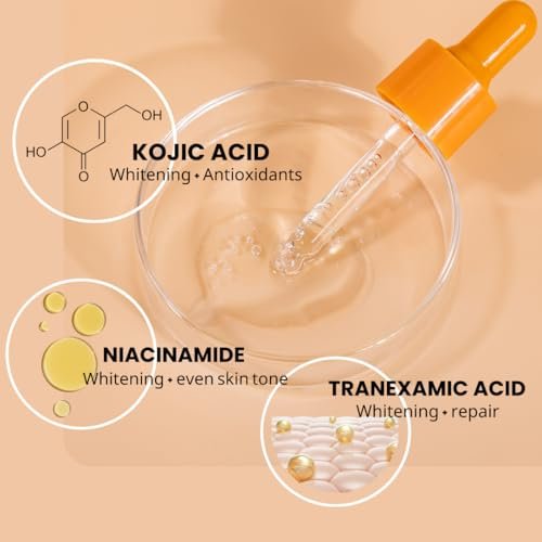 Kojic Underarm Brightening Serum with Niacinamide for Dark Spots, Elbows, Knees, Private Areas - Paraben-Free, Vegan, 1 Fl Oz Avelisse