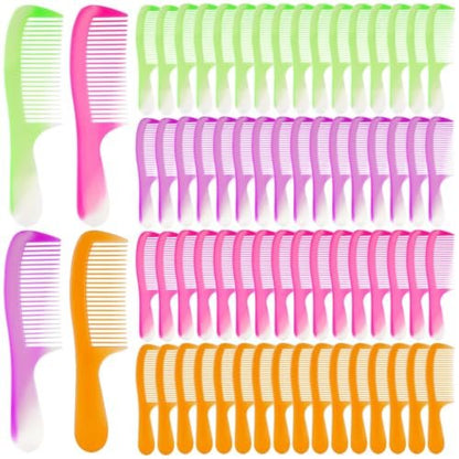 100 Colorful Disposable Hair Combs – Bulk Set, Individually Wrapped for Kids, Women, Men, Hotels, Shelters & Nursing Homes