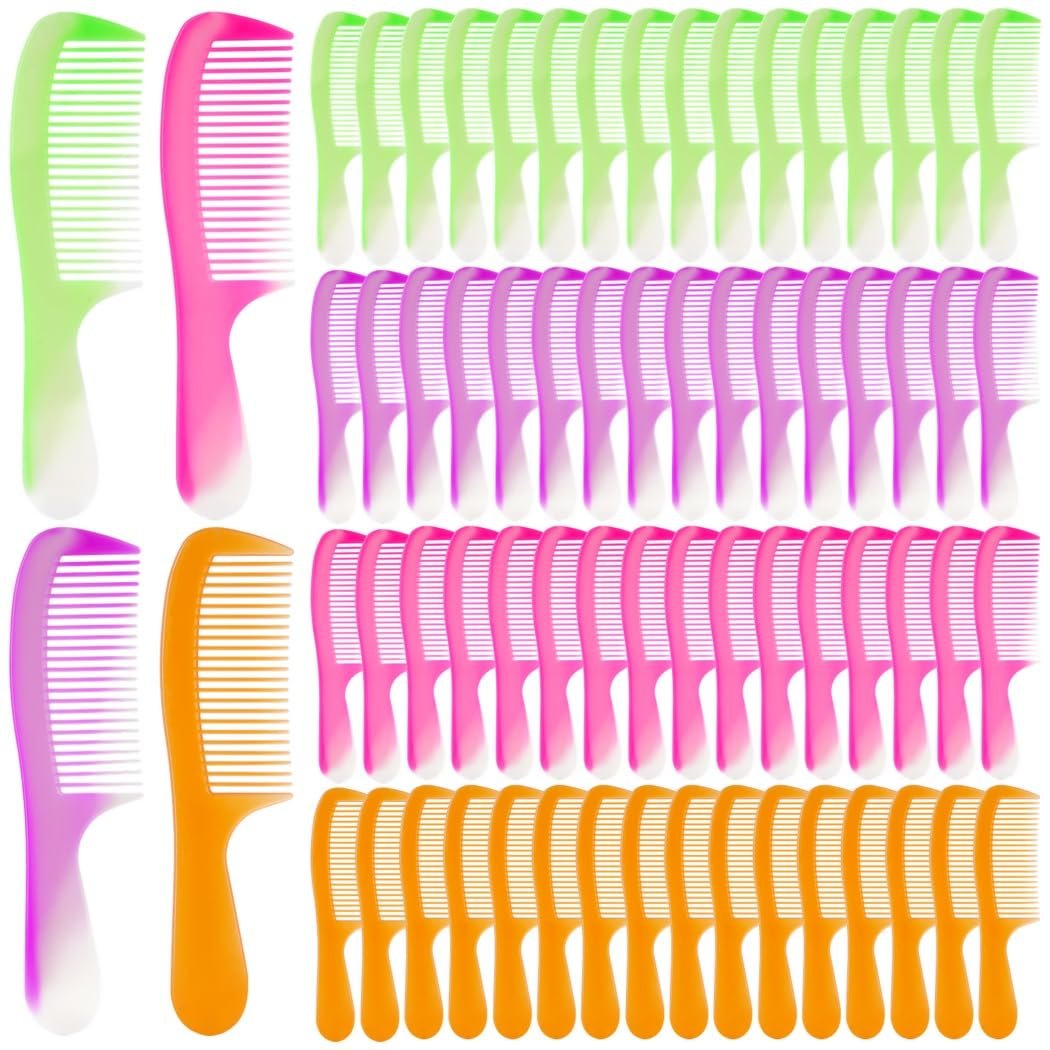 100 Colorful Disposable Hair Combs – Bulk Set, Individually Wrapped for Kids, Women, Men, Hotels, Shelters & Nursing Homes - görsel 1