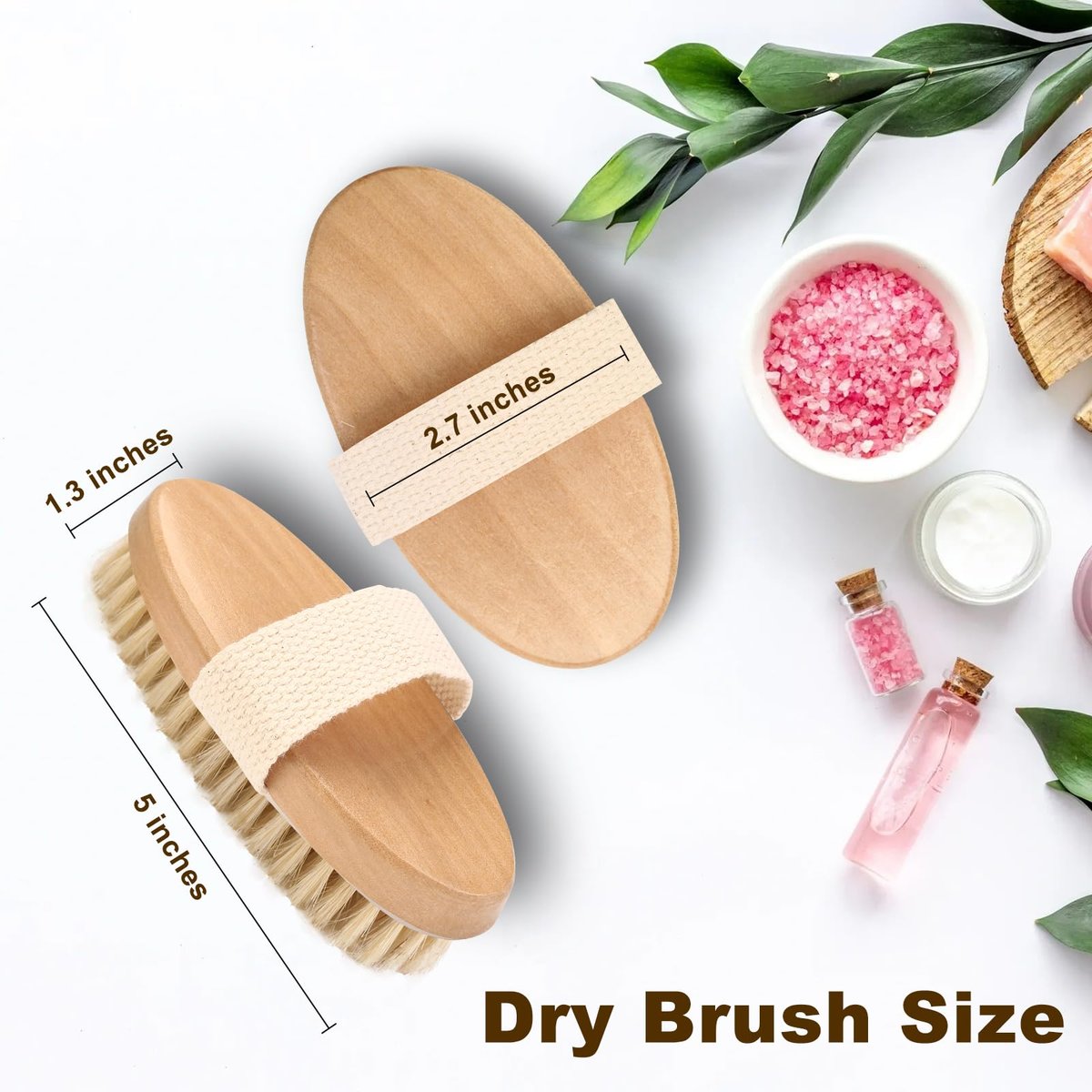 2Pcs Natural Bristle Exfoliating Brush Set for Lymphatic Drainage & Smooth Skin | Wet & Dry Body Scrubber - görsel 11