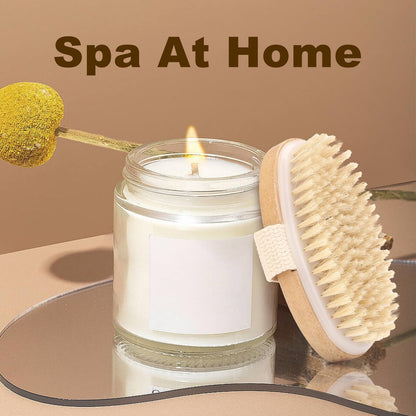 2Pcs Natural Bristle Exfoliating Brush Set for Lymphatic Drainage & Smooth Skin | Wet & Dry Body Scrubber