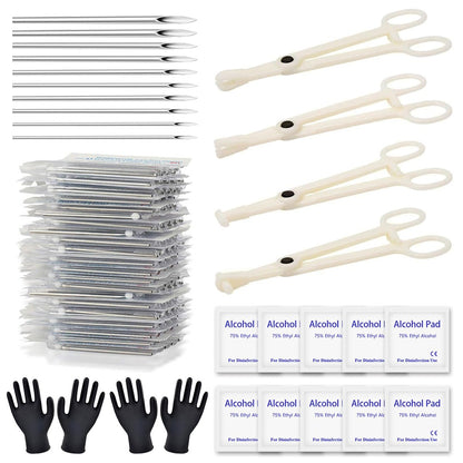 Rayyl Body Piercing Tool Kit - 42-Piece Professional Piercing Supplies with 12G-20G Needles, Clamps, and Forceps for Ear, Nose, Belly Button, Tongue, Eyebrow