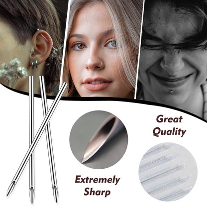 Rayyl Body Piercing Tool Kit - 42-Piece Professional Piercing Supplies with 12G-20G Needles, Clamps, and Forceps for Ear, Nose, Belly Button, Tongue, Eyebrow