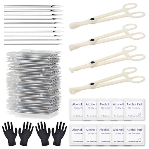 Rayyl Body Piercing Tool Kit - 42-Piece Professional Piercing Supplies with 12G-20G Needles, Clamps, and Forceps for Ear, Nose, Belly Button, Tongue, Eyebrow - görsel 2