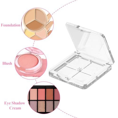 Empty Lipstick Palette 2-Pack - Clear DIY Makeup Palette for Lipstick, Eyeshadow, Blush - Portable Cosmetic Storage Box