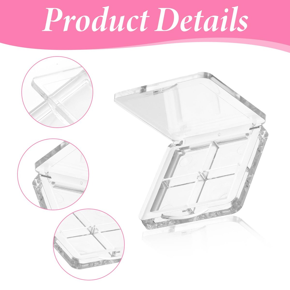 Empty Lipstick Palette 2-Pack - Clear DIY Makeup Palette for Lipstick, Eyeshadow, Blush - Portable Cosmetic Storage Box - görsel 11