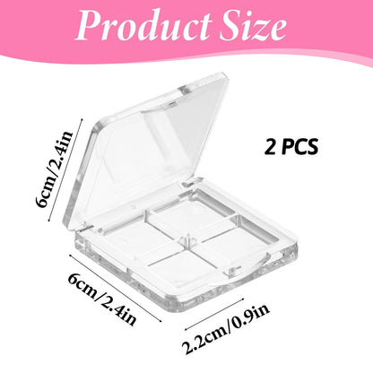Empty Lipstick Palette 2-Pack - Clear DIY Makeup Palette for Lipstick, Eyeshadow, Blush - Portable Cosmetic Storage Box