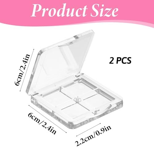 Empty Lipstick Palette 2-Pack - Clear DIY Makeup Palette for Lipstick, Eyeshadow, Blush - Portable Cosmetic Storage Box - görsel 4