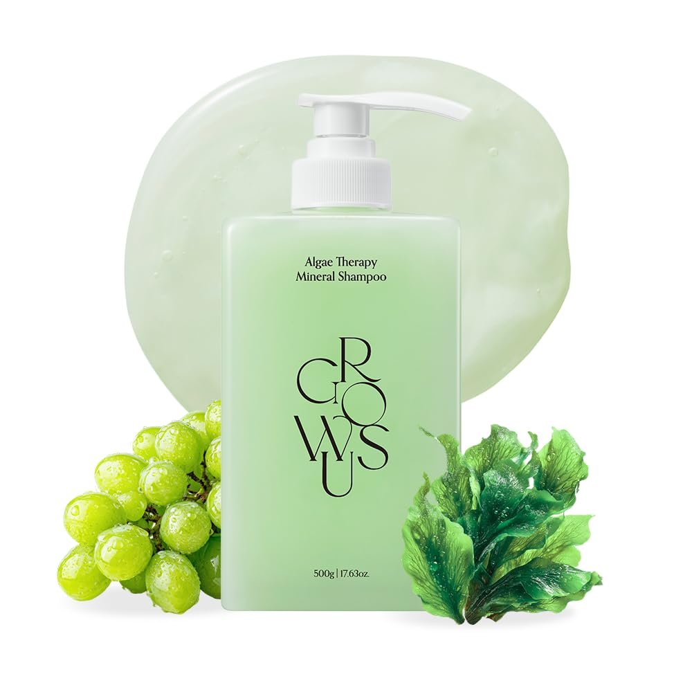 GROWUS Algae Therapy Seaweed Shampoo for Thinning Hair - Marine PDRN & Biotin - Hair Thickening, Scalp Strengthening, Hair Fall Defense - Paraben & Sulfate Free K-Beauty - 16.9 Fl Oz Avelisse