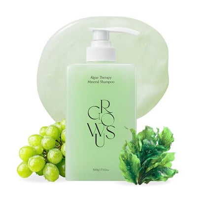 GROWUS Algae Therapy Seaweed Shampoo for Thinning Hair - Marine PDRN & Biotin - Hair Thickening, Scalp Strengthening, Hair Fall Defense - Paraben & Sulfate Free K-Beauty - 16.9 Fl Oz Avelisse
