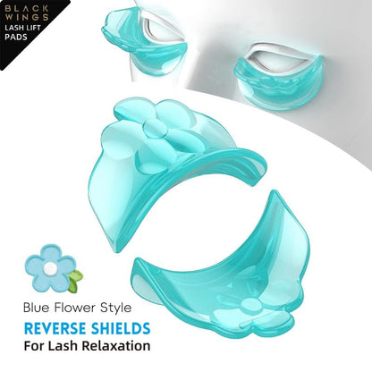 BLACKWINGS Reverse Shields Eyelash Perming Curler Lift Pads - Silicone Lash Lift Rods for Professional & Home Use - Blue