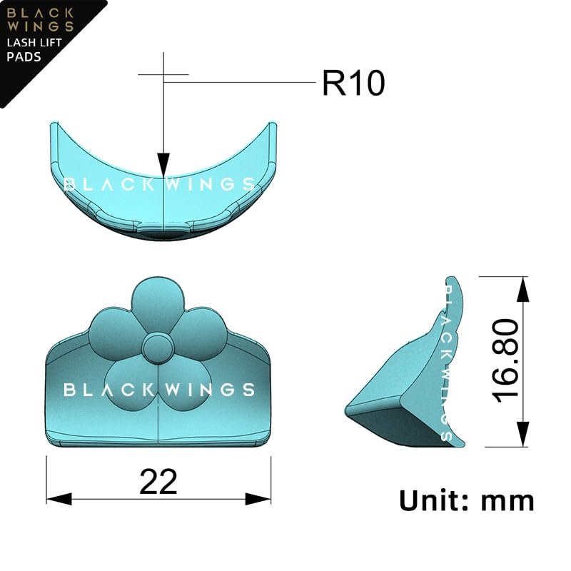 BLACKWINGS Reverse Shields Eyelash Perming Curler Lift Pads - Silicone Lash Lift Rods for Professional & Home Use - Blue - görsel 7