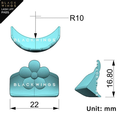 BLACKWINGS Reverse Shields Eyelash Perming Curler Lift Pads - Silicone Lash Lift Rods for Professional & Home Use - Blue