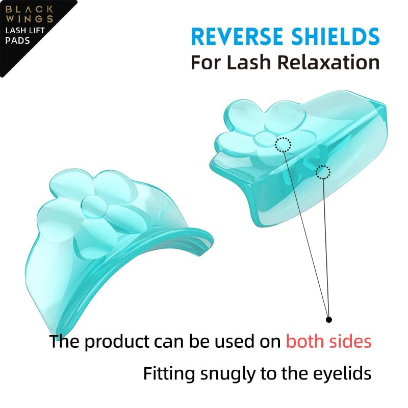 BLACKWINGS Reverse Shields Eyelash Perming Curler Lift Pads - Silicone Lash Lift Rods for Professional & Home Use - Blue - görsel 6