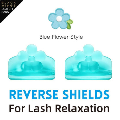 BLACKWINGS Reverse Shields Eyelash Perming Curler Lift Pads - Silicone Lash Lift Rods for Professional & Home Use - Blue