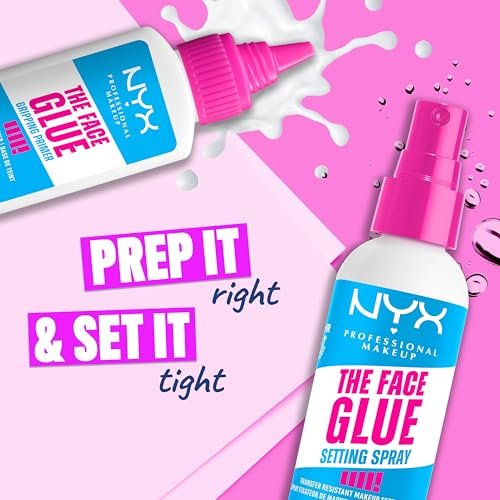 NYX PROFESSIONAL MAKEUP The Face Glue Setting Spray – Transfer-Resistant, Waterproof, Up to 24HR Wear - görsel 10