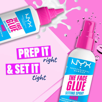 NYX PROFESSIONAL MAKEUP The Face Glue Setting Spray – Transfer-Resistant, Waterproof, Up to 24HR Wear