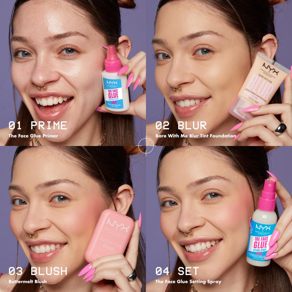 NYX PROFESSIONAL MAKEUP The Face Glue Setting Spray – Transfer-Resistant, Waterproof, Up to 24HR Wear - görsel 15