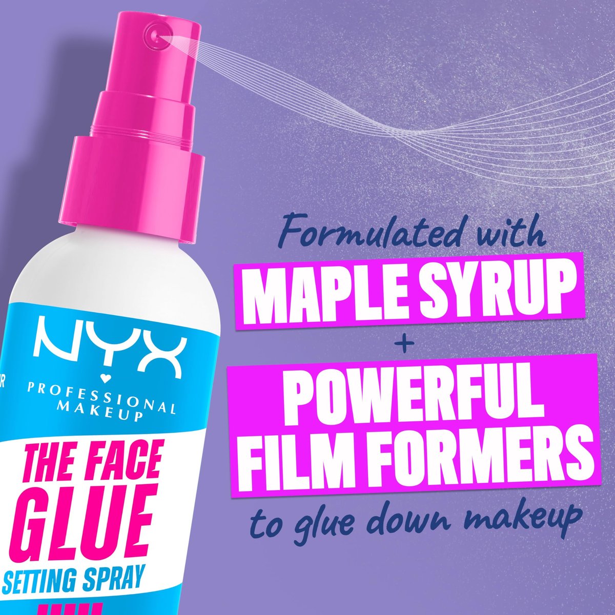 NYX PROFESSIONAL MAKEUP The Face Glue Setting Spray – Transfer-Resistant, Waterproof, Up to 24HR Wear - görsel 7