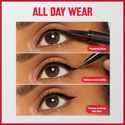 REVLON ColorStay Lash Serum + Liner - Waterproof Eyeliner with Flexible Brush Tip, 001 Blackest Black