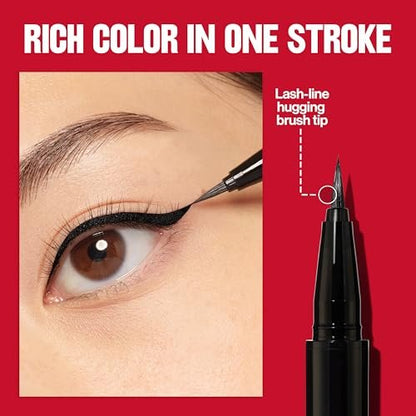 REVLON ColorStay Lash Serum + Liner - Waterproof Eyeliner with Flexible Brush Tip, 001 Blackest Black