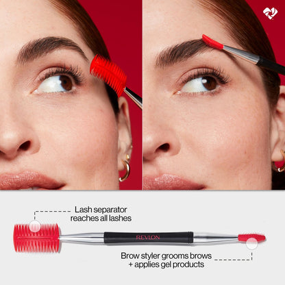 Revlon Lash & Brow Styling Tool - Dual Ended Eyelash Separator & Eyebrow Brush Spoolie for Mascara & Brow Makeup