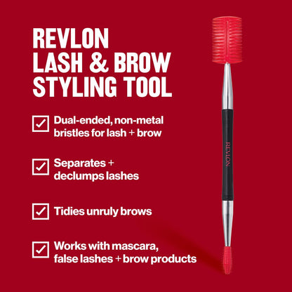 Revlon Lash & Brow Styling Tool - Dual Ended Eyelash Separator & Eyebrow Brush Spoolie for Mascara & Brow Makeup