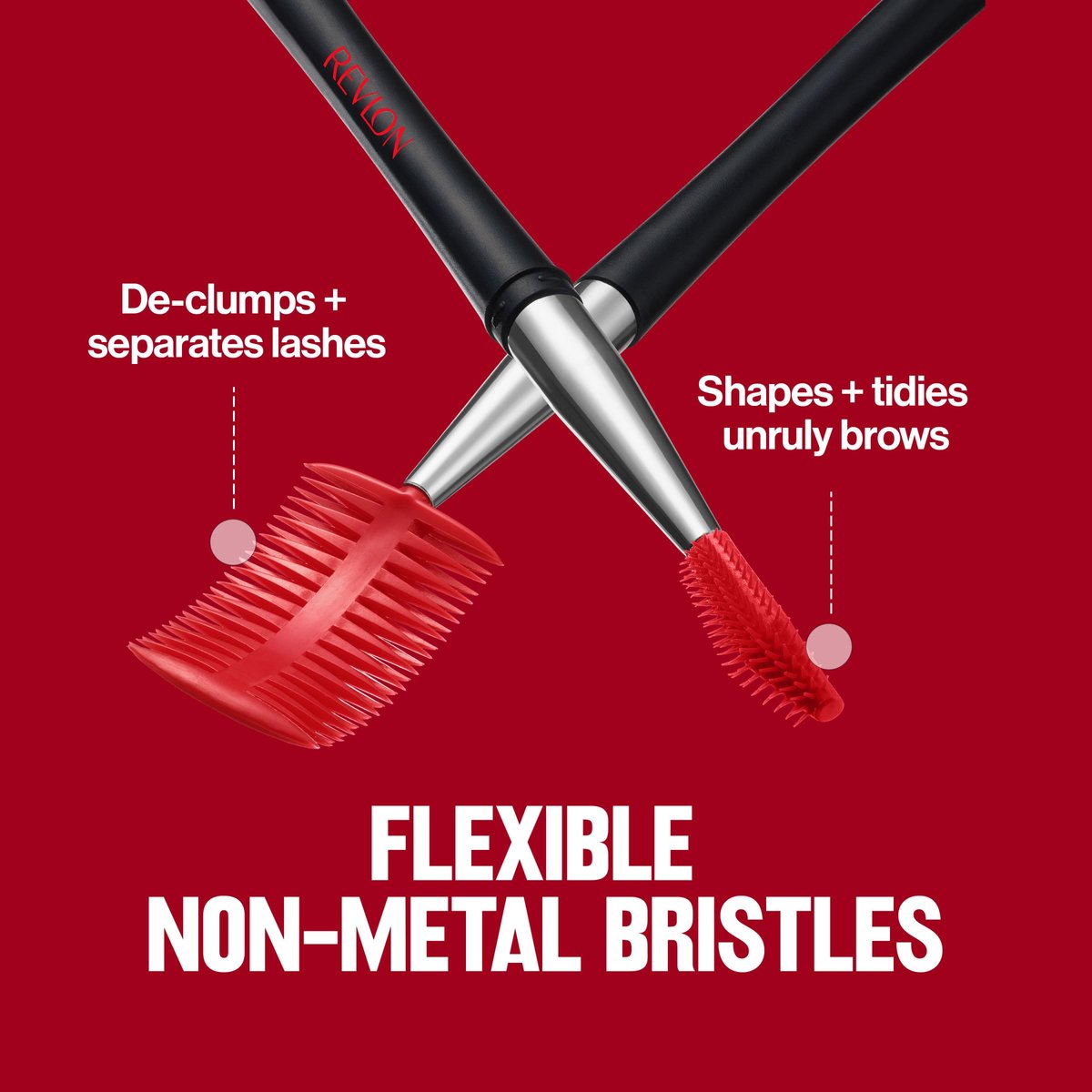 Revlon Lash & Brow Styling Tool - Dual Ended Eyelash Separator & Eyebrow Brush Spoolie for Mascara & Brow Makeup - görsel 3