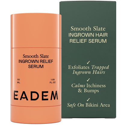 EADEM Smooth Slate Ingrown Hair Roller Serum - Targets Bumps & Trapped Hairs, Fades Dark Spots with AHAs & Tyrosinase, Slows Ingrown Hair Regrowth Avelisse