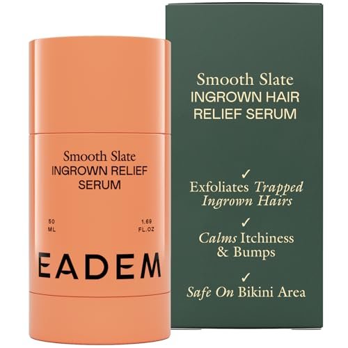 EADEM Smooth Slate Ingrown Hair Roller Serum - Targets Bumps & Trapped Hairs, Fades Dark Spots with AHAs & Tyrosinase, Slows Ingrown Hair Regrowth Avelisse