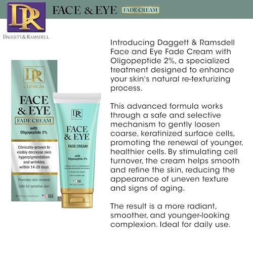 Daggett & Ramsdell Face and Eye Fade Cream with Oligopeptide 2% – Hyperpigmentation & Wrinkle Treatment, 4 oz, Safe for Sensitive Skin - görsel 8