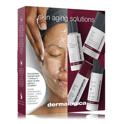 Dermalogica Skin Aging Solutions Kit - Anti-Aging Skincare Set with Face Cleanser, Serum, Moisturizer SPF & Cream (Travel Size) Avelisse