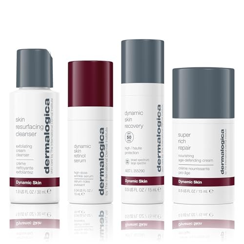 Dermalogica Skin Aging Solutions Kit - Anti-Aging Skincare Set with Face Cleanser, Serum, Moisturizer SPF & Cream (Travel Size) Avelisse