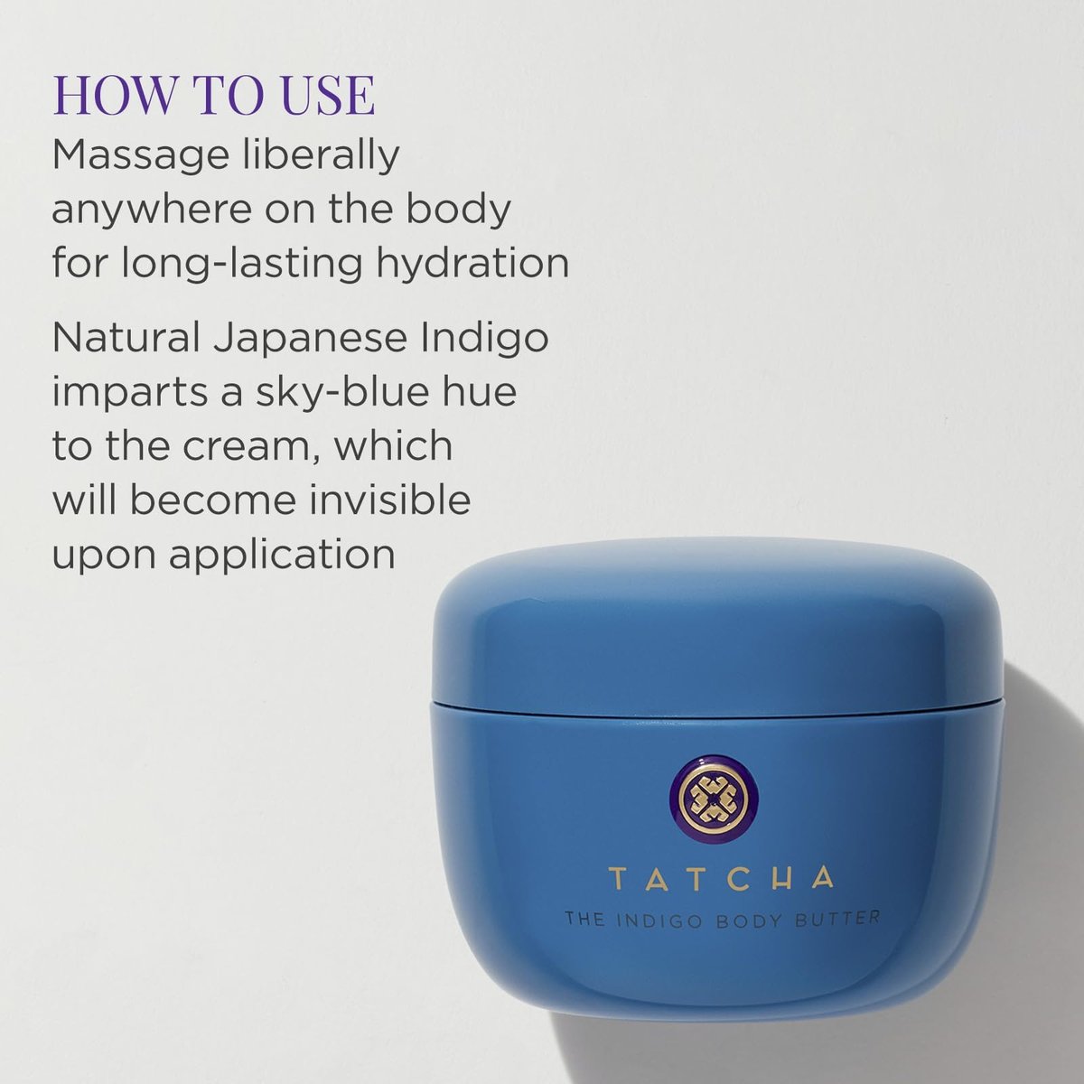 TATCHA The Indigo Body Butter – Soothing Silk Body Cream for Dry Skin & Eczema, 6.8 oz Avelisse