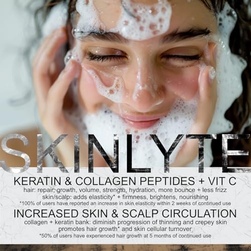 SKINLYTE Natural Hair & Whole Body Bar Soap - Keratin & Collagen Peptides for Hair Growth, Repair & Volume, Anti-Aging Skin Firming with Organic Sulfur (2-Pack, 3.5 oz Each) Avelisse