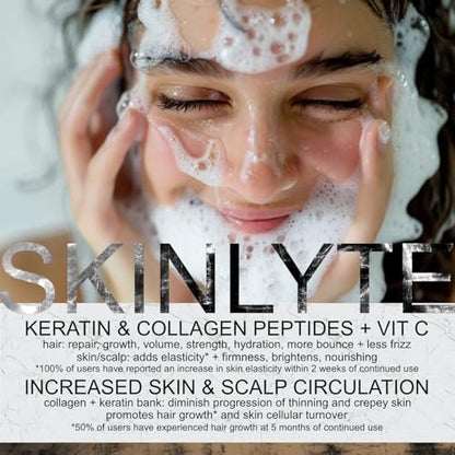 SKINLYTE Natural Hair & Whole Body Bar Soap - Keratin & Collagen Peptides for Hair Growth, Repair & Volume, Anti-Aging Skin Firming with Organic Sulfur (2-Pack, 3.5 oz Each) Avelisse