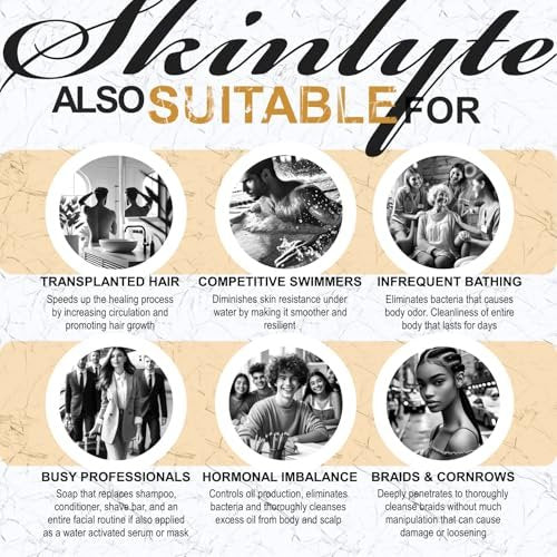 SKINLYTE Natural Hair & Whole Body Bar Soap - Keratin & Collagen Peptides for Hair Growth, Repair & Volume, Anti-Aging Skin Firming with Organic Sulfur (2-Pack, 3.5 oz Each) Avelisse