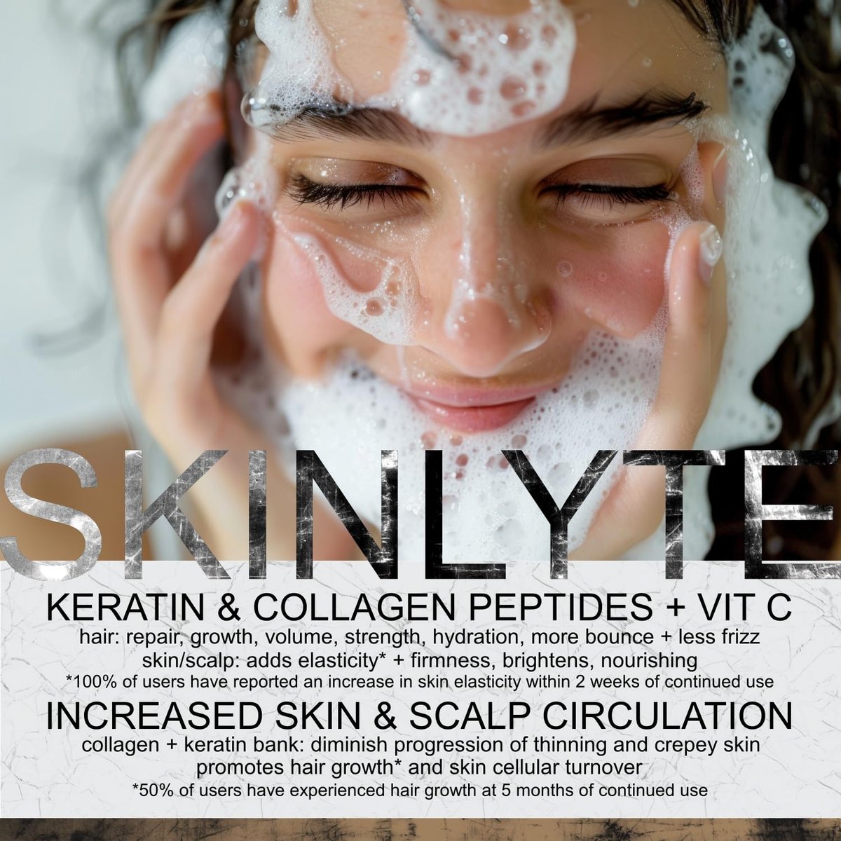 SKINLYTE Natural Hair & Whole Body Bar Soap - Keratin & Collagen Peptides for Hair Growth, Repair & Volume, Anti-Aging Skin Firming with Organic Sulfur (2-Pack, 3.5 oz Each) Avelisse