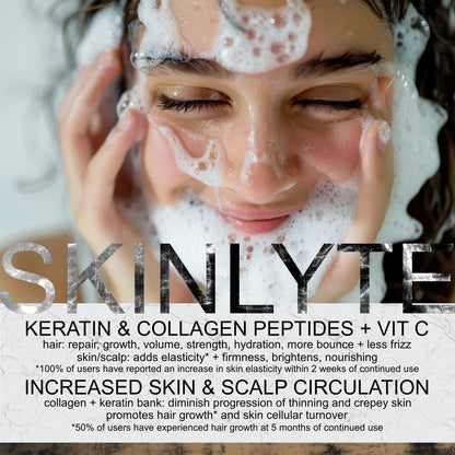 SKINLYTE Natural Hair & Whole Body Bar Soap - Keratin & Collagen Peptides for Hair Growth, Repair & Volume, Anti-Aging Skin Firming with Organic Sulfur (2-Pack, 3.5 oz Each) Avelisse