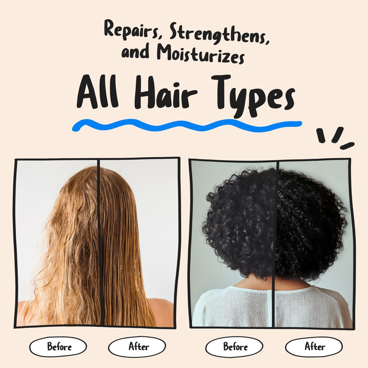 DEAR HAIR Daily Collagen Protein Ceramide Hair Treatment - Deep Conditioning Mask for Dry, Damaged Hair with Hydrolyzed Collagen & Pea Protein, Bond Repair, 3.38 fl oz - görsel 9